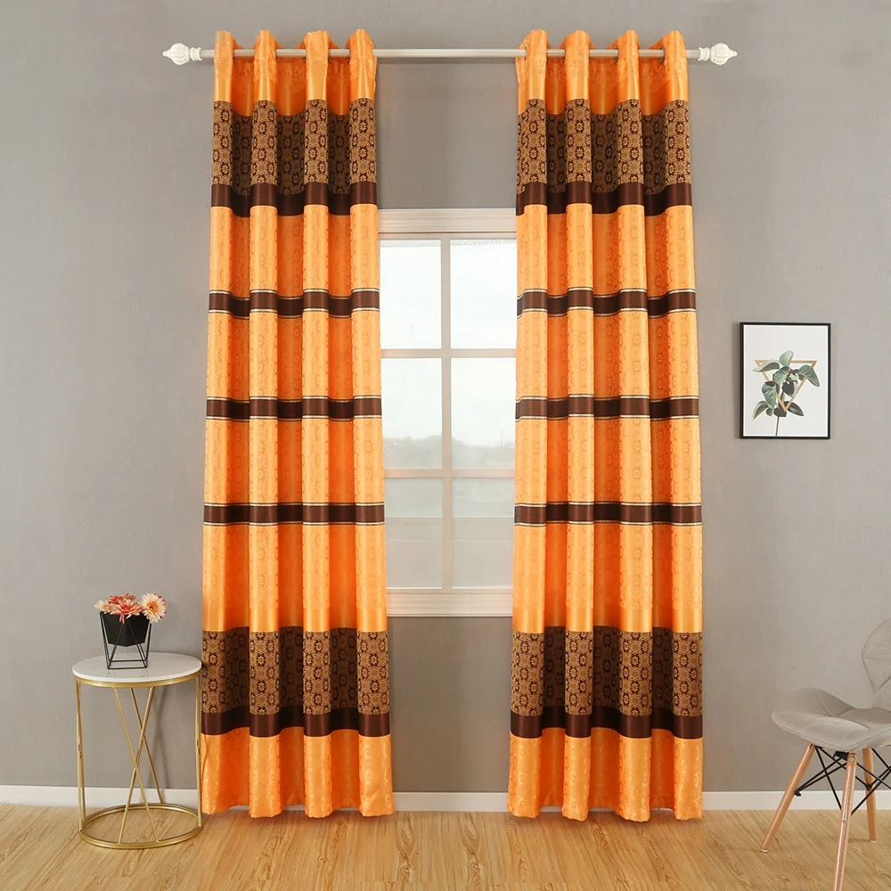 

New modern luxury elegant window grommet jacquard curtain for living room