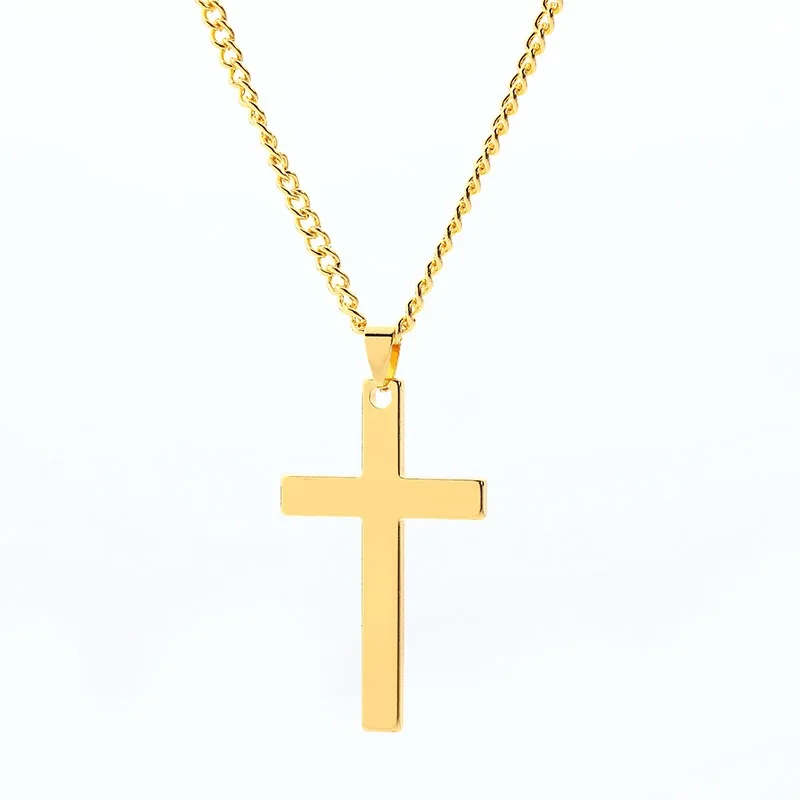 

2020 Trendy Style High Quality Cross Chain Gold Plated Simple Jewelry Necklace