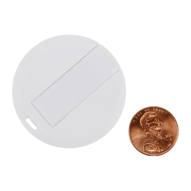 

Custom Logo Usb Promo Gift Mini Plastic Round Business Card Oem Usb Stick Usb Pen Drive 64