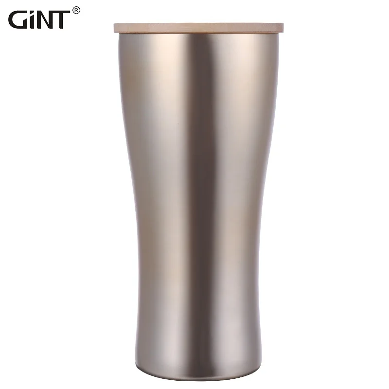 

Fashion Design Wooden Lid Customer Color Elegant Coffee Beer Wine Tumbler