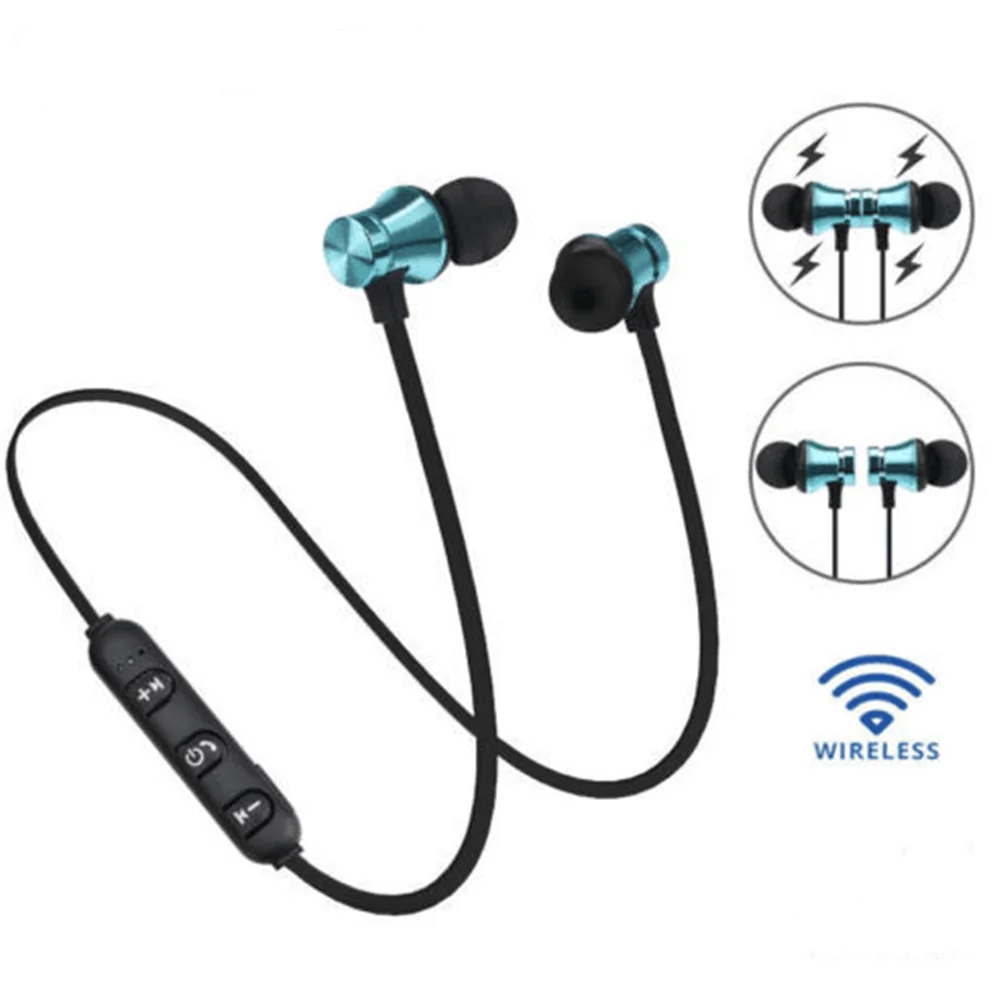 

DF Mic Sport Neckband Headphone Stereo Bass Wireless Earbuds Gaming Headset Waterproof Wireless Earphone, Black gold silver blue