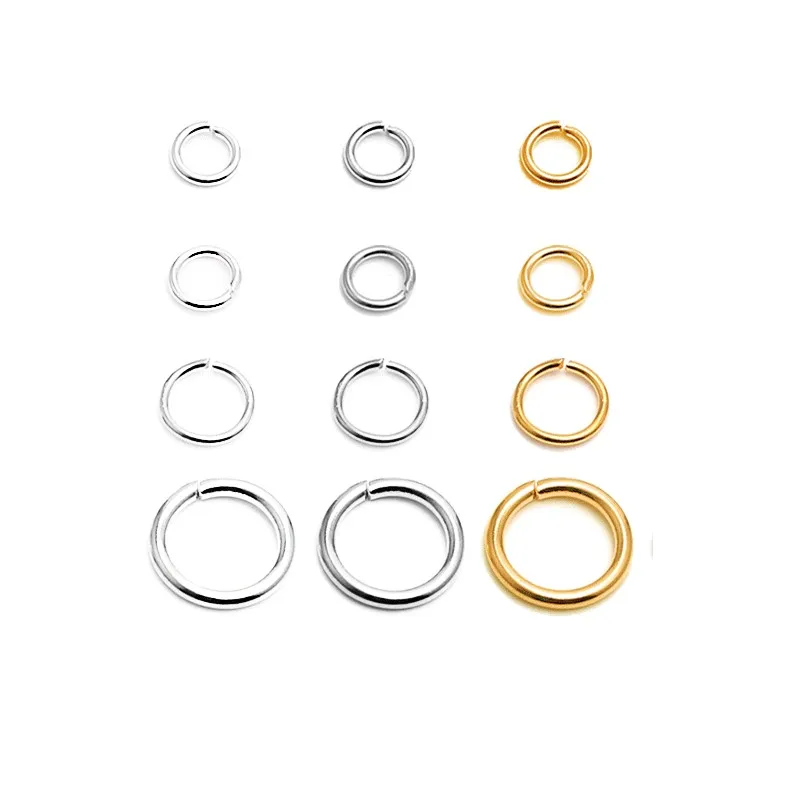 

100Pcs/Wholesale gold plated S925 Sterling Silver Open ring closed ring bracelet connecting ring DIY accessories