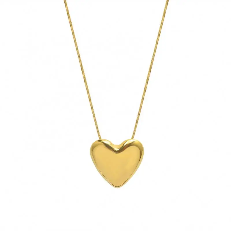 

Choker Love Titanium Steel heart shape pendant necklace, Customized color