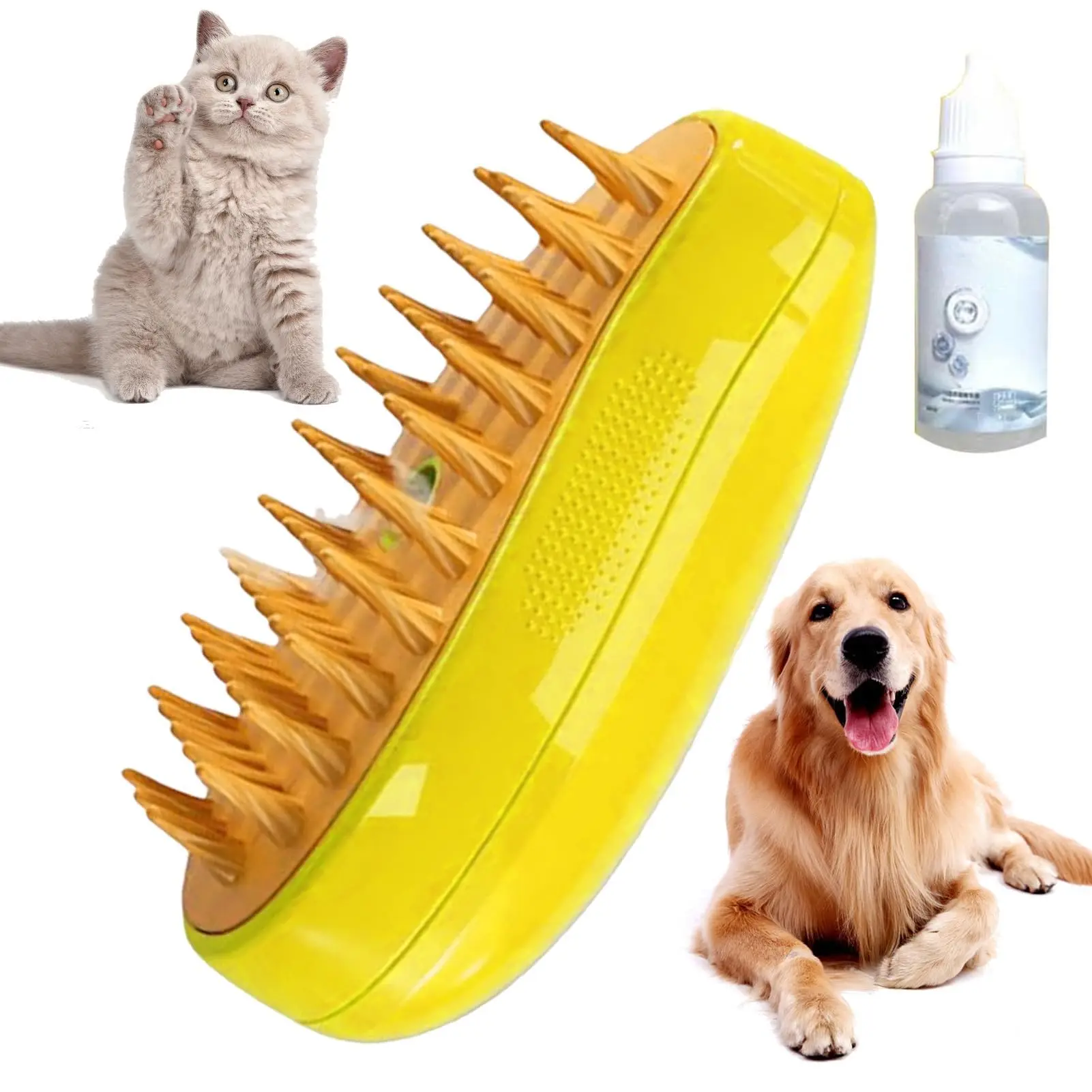 

Spray Cat Steamer Brush Hair Removal Comb pet bath massage brush puppy dog cat water grooming steam brush For Shedding