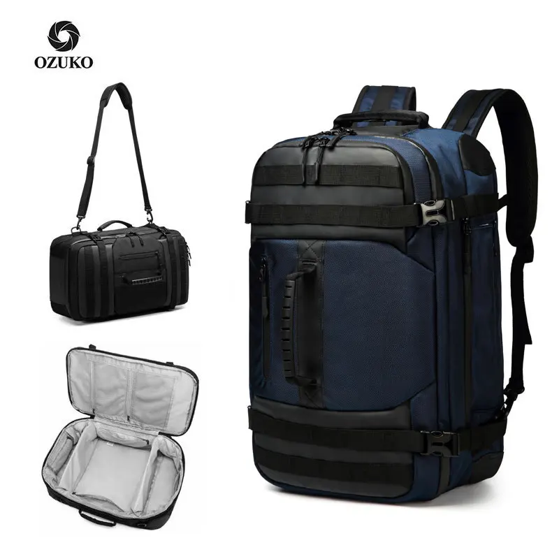 

Ozuko 9242 Mochilas-Juveniles- Moto Pesca Travel Duffle Bag Gym Mens Nylon Large Travel Bag Organizer, Black/blue/grey/camo