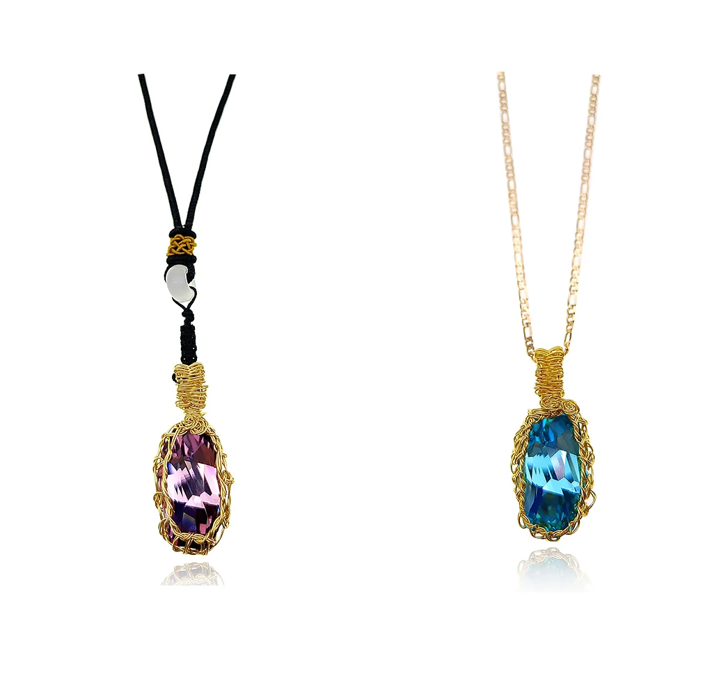 

060N7 Xuping Gold plated long 18k gold plated New hand-made rope charm pendant necklace