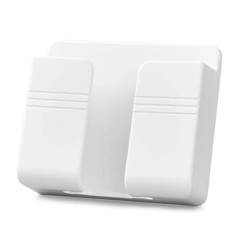 

Wall Mount Adhesive Phone Wall Charger Holder Remote Control Stand, White,gold