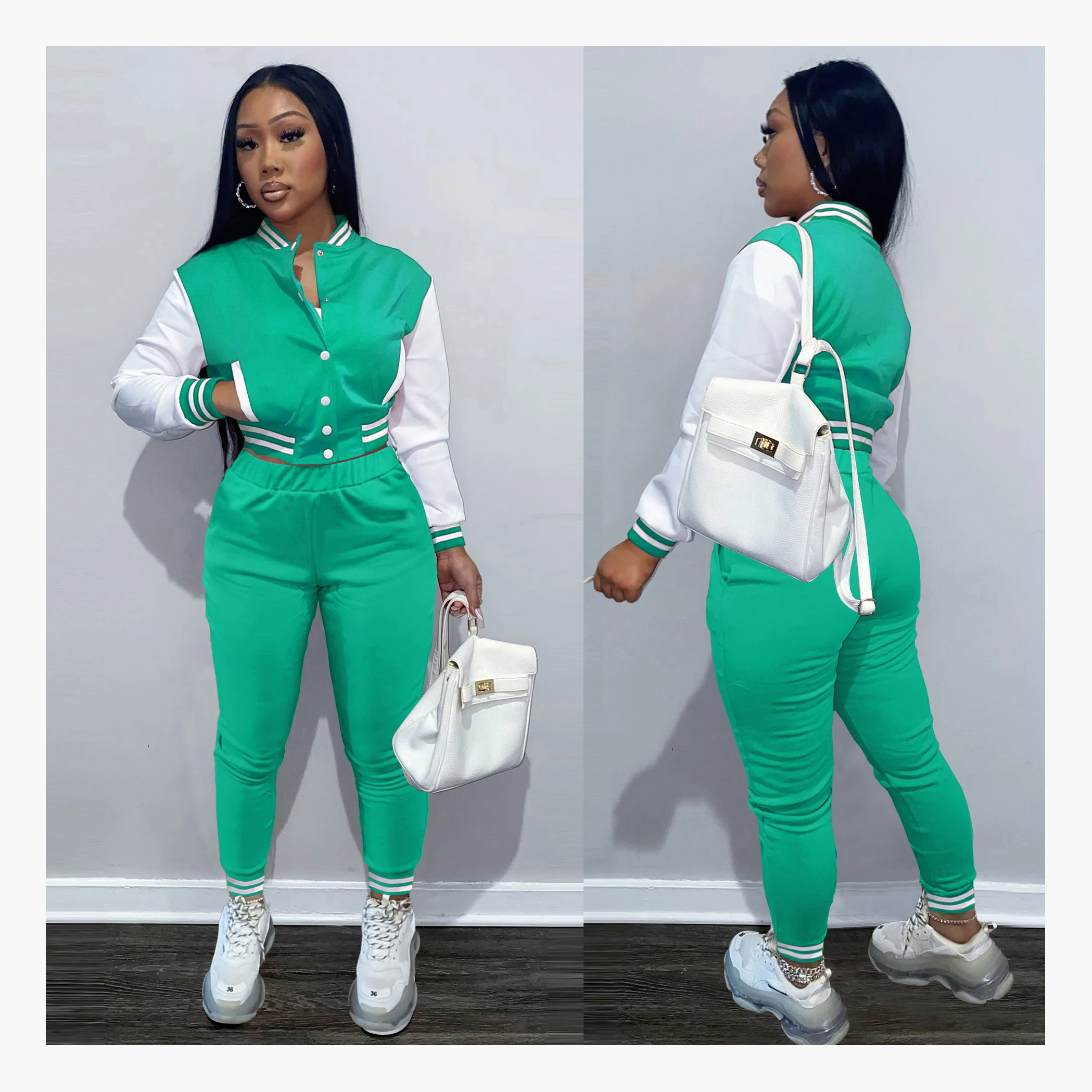 

Baseball two piece pants set 2PC outfits clothing varsity letterman suits tracksuits jogger sets, Picture color