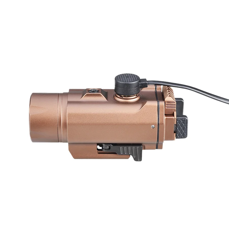 Tan Color USB Rechargeable LED Flashlight with Laser Green Light Magnetic Mount and Flashlight Accessories