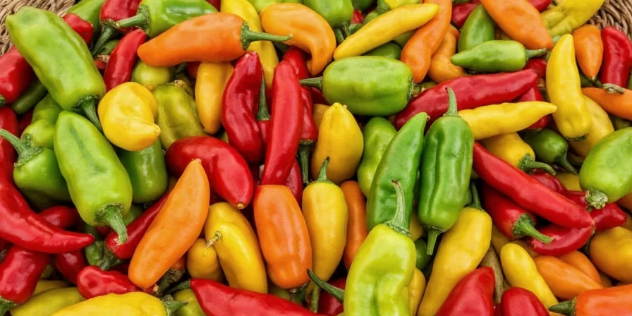 Habanero pepper with smooth, glossy skin.