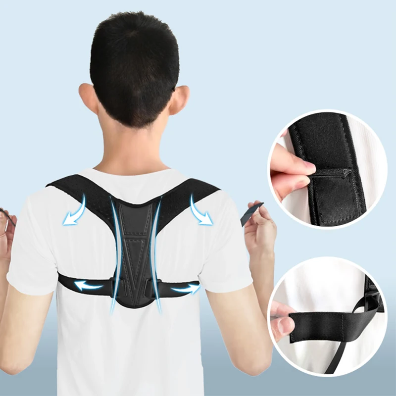 

Breathable Upper Back Support Belt Brace Clavicle Posture Corrector Shoulder Brace Posture correction Humpback Correction Belt, Black