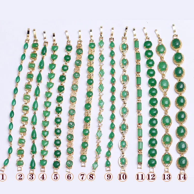 

Hip Hop Silver Jewelry 925 Sterling Jade Bracelet Beaded Braclets, Picture shows
