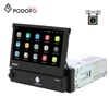 Podofo 1Din Android 8.1 Car Radio Retractable 7'' Touch Screen GPS Wifi Autoradio Car MP5 Player + 12 LED Rear Camera