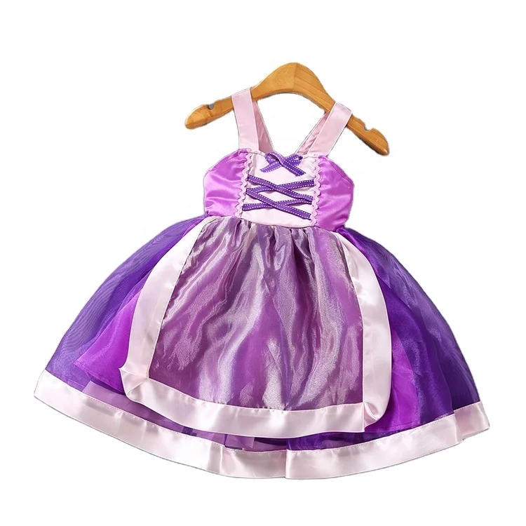 

Rapunzel Halloween cos costume spot New style sling purple dress for girls aged 3-8 years Children's birthday party dress