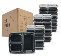

Meal Prep Containers 3 Compartment [20 Pack] 38 oz, Lunch Containers FDA&BPA Free Containers, Food Storage Bento Box with Lid