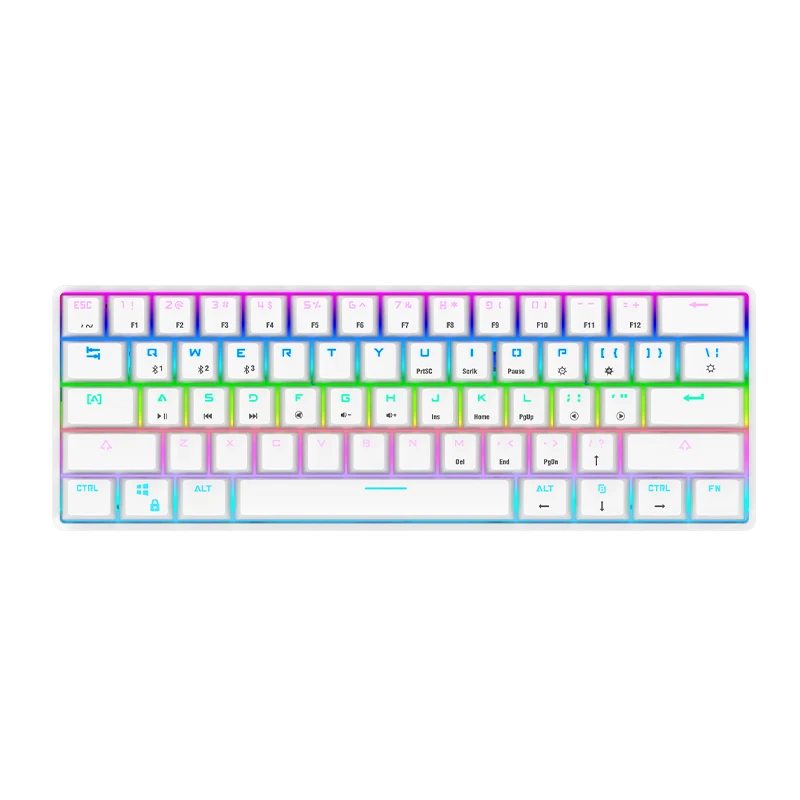 

Mechanical game keyboard 61 key rgb glow wireless dual-mode mechanical keyboard OEM custom green axis keyboard