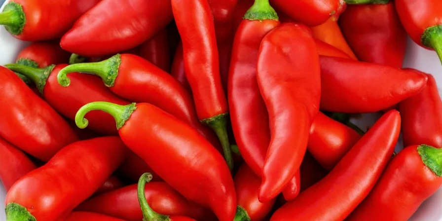 Bowl of fresh red serrano pepper salsa with tortilla chips
