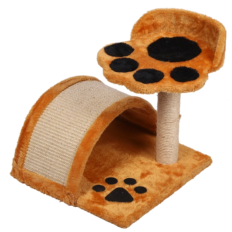 

Pet scratcher Modern cat tower condo wood cat tree tower house cat climbing tree, Beige