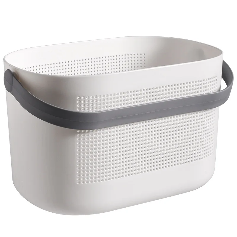 

competitive price modern kitchen fruit and vegetable plastic storage basket with handle holes