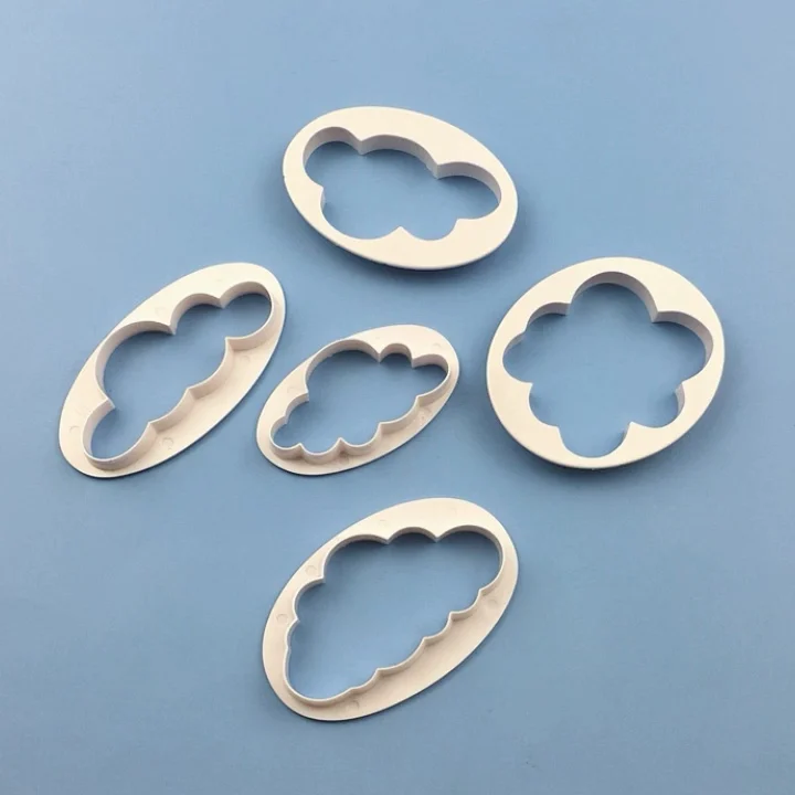 

Wholesale Spring & Easter Cookie Cutters 5 pcs cloud shape plastic Cookie Cutters Set, White