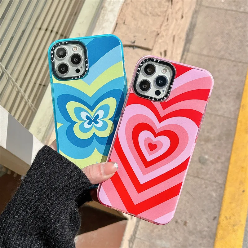 

Graffiti Creative Love Butterfly Female Shockproof Phone Case for iphone13 12Pro max 11Pro XR