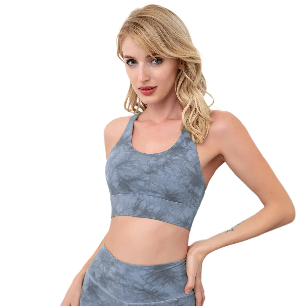 

Tie Dye Custom Sport Bra Sleeveless Fitness Wear for Women