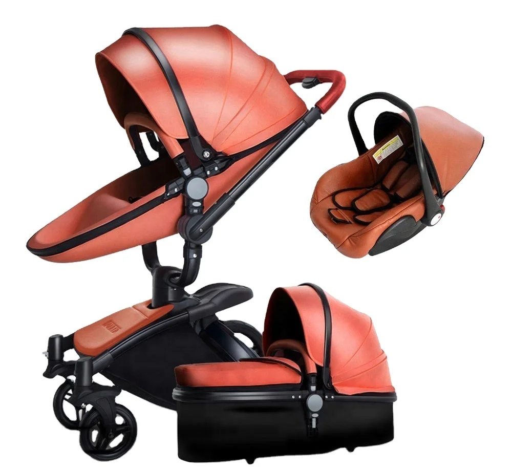 

2021 Aulon brand oem high view baby stroller 3 in 1 carriage with EN1888, Brown;black;white;blue and pink