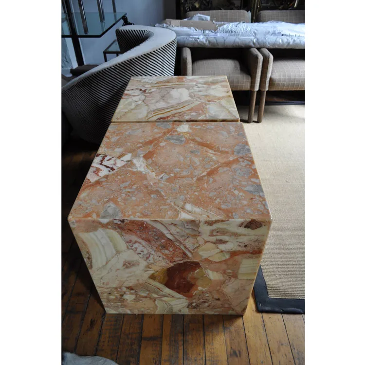 Natural Side Tables Pedestal Square Column Display Stand Block Coffee