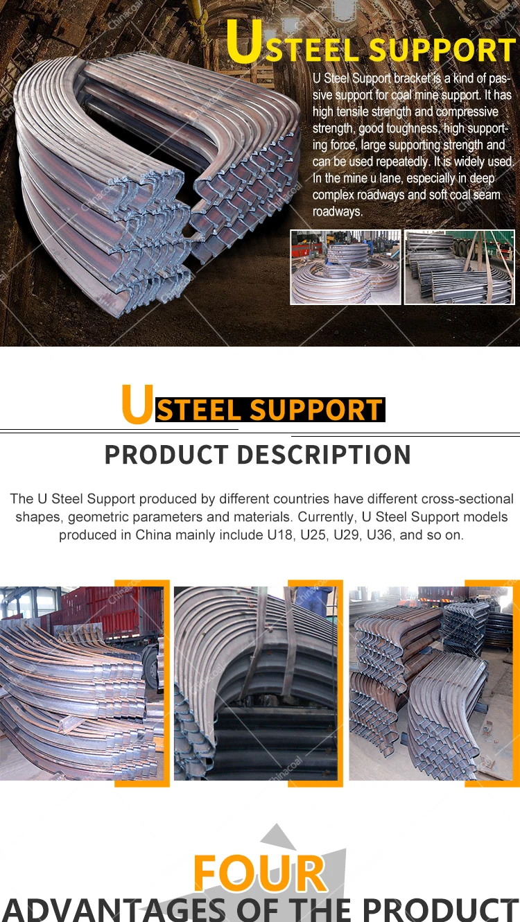 U25,U29,U36 Curved Steel Arch Roof For Mining Steel Beam Arch Support