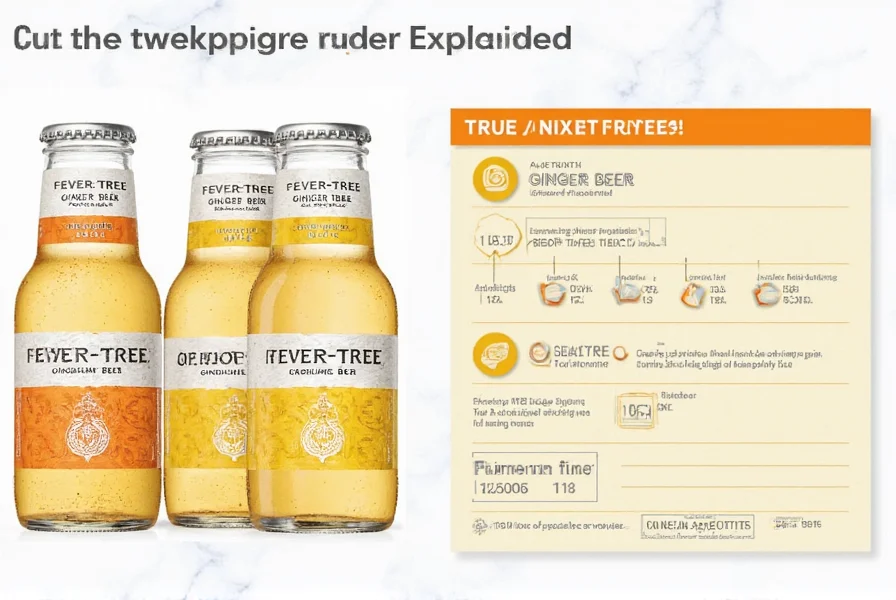 Close-up photography of Fever-Tree ginger beer in a clear glass with condensation, showing fine bubbles rising through the golden-amber liquid