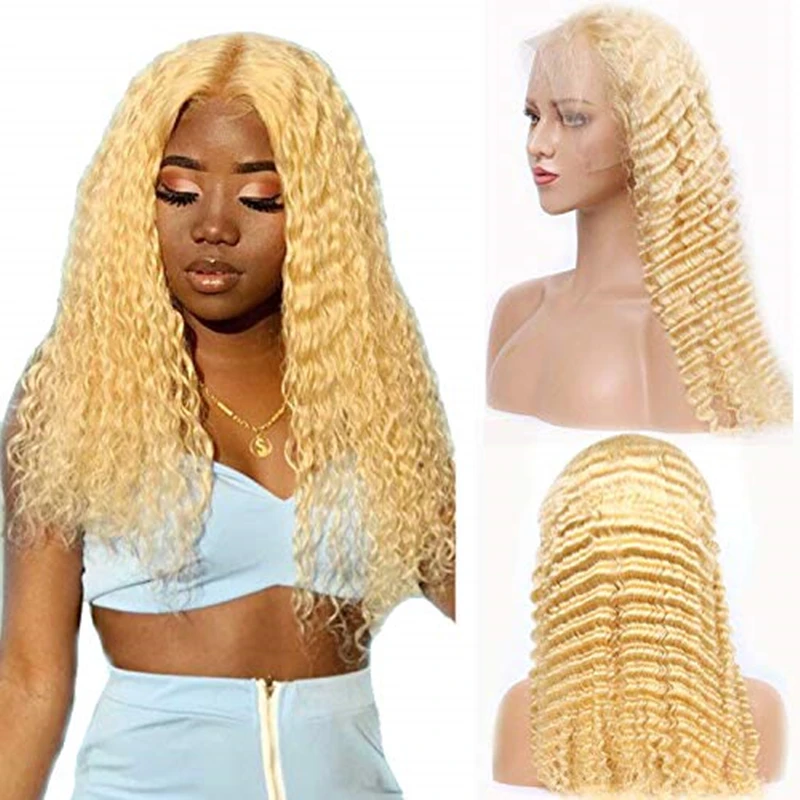 

613 Honey Blonde 13x4 Transparent Lace Front Wigs 12 inch Body Deep Wave Human Hair Wig For Black Women