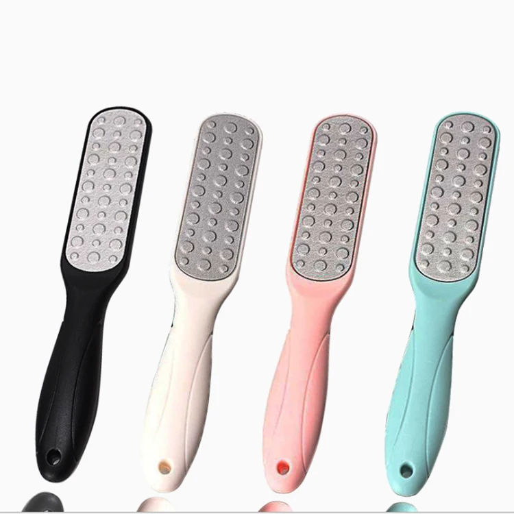 

Best price wholesale double sided plastic foot filer callus remover tool pedicure sandpaper foot file, White/black/pink