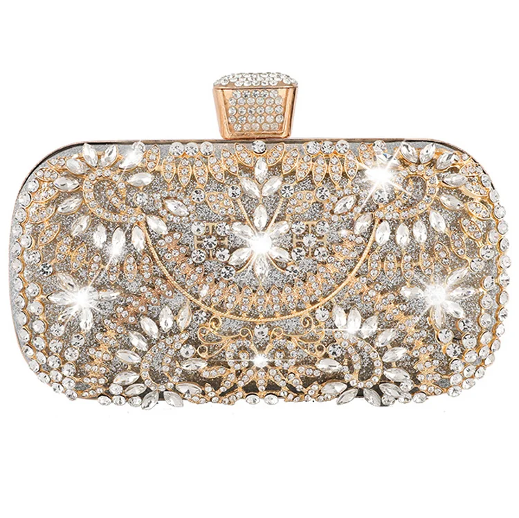 

2021 New Luxury Dinner Bag European And American Ladies Handbag Diamond Banquet Clutch Bag Elegant Crystal Evening Bag