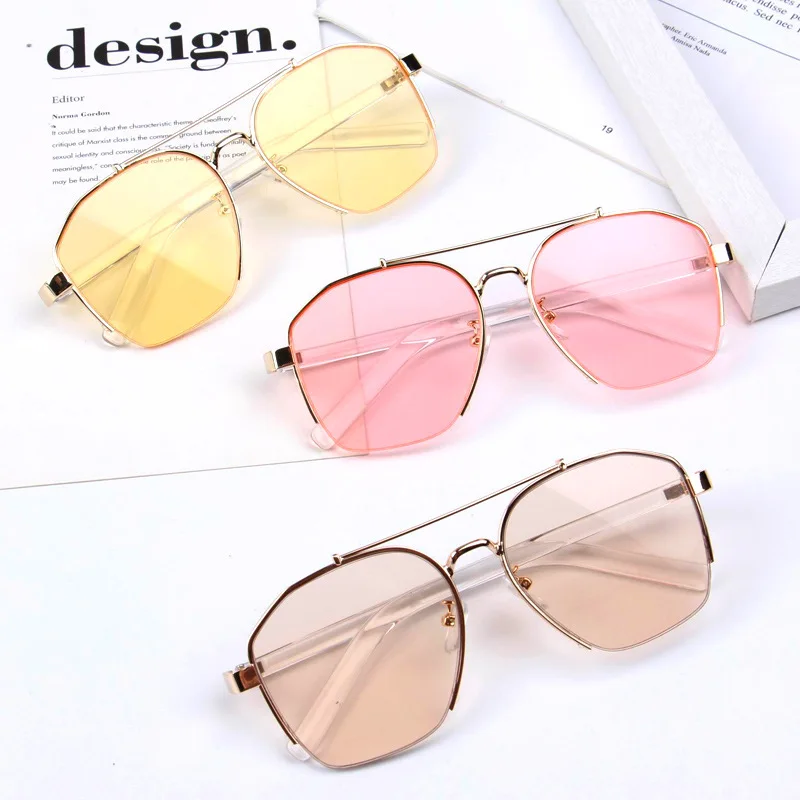 

New Arrivals Multicolour Children glasses frame Double Bridges Oversized Metal eyeglasses Boys And Girls Sunglasses For Kids