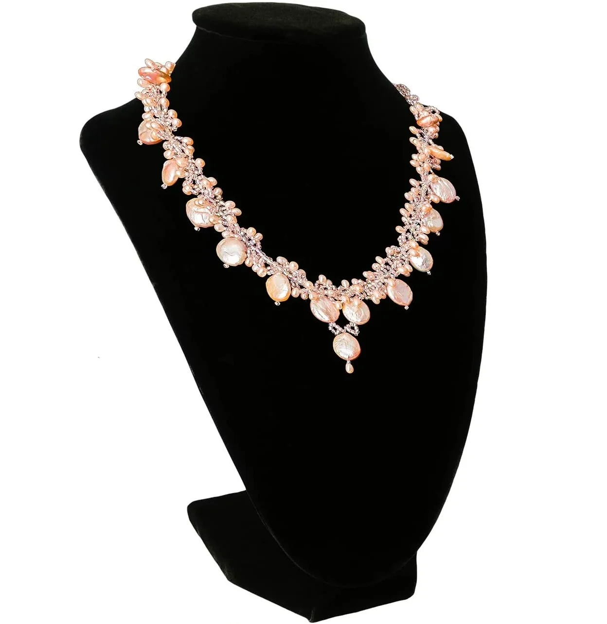 

67004 9" Black Velvet Jewelry Easel Necklace Chain Display Bust Stand Tower Rack for Home Bedroom