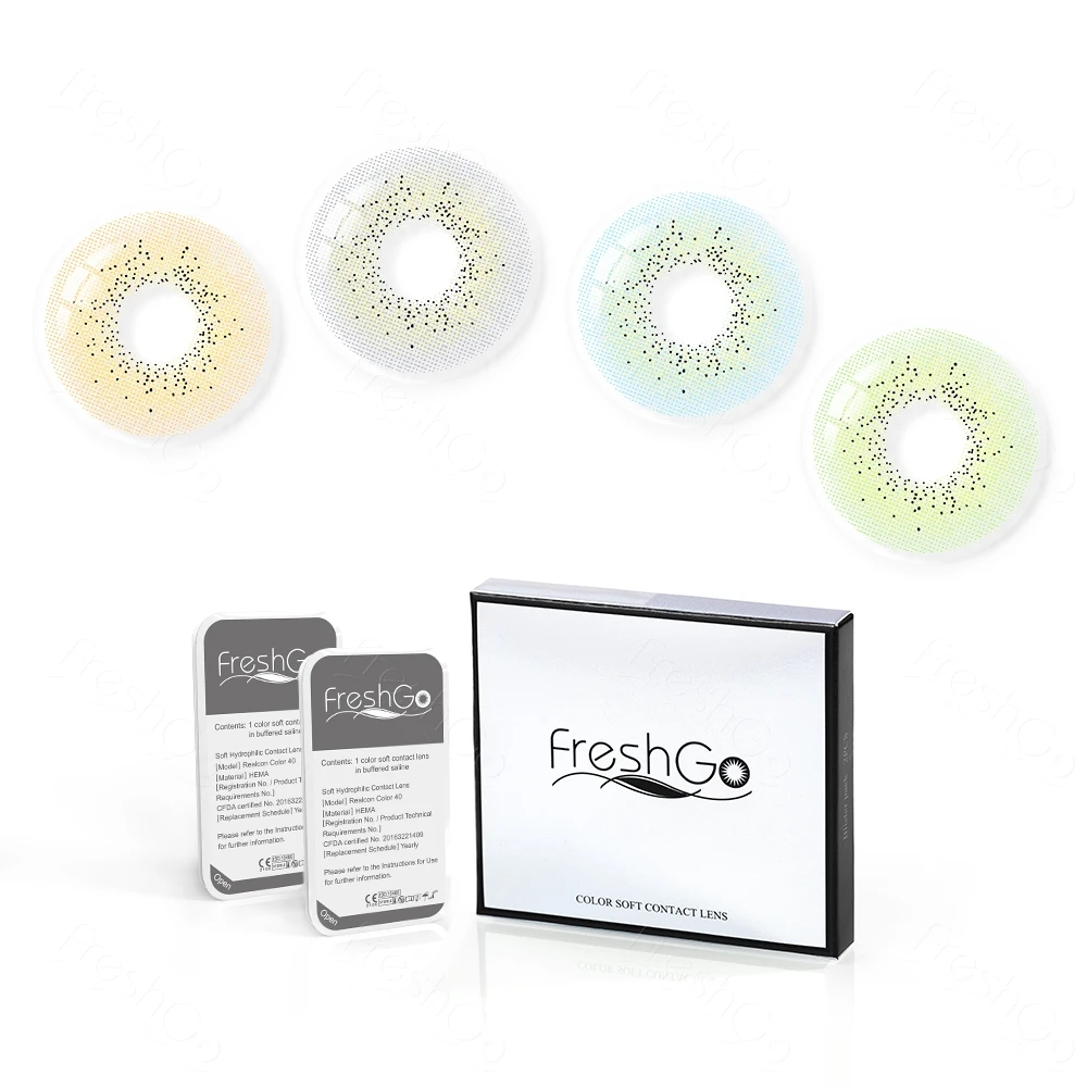 

Freshgo OCEAN series natural gray green cosmetic contact lenses sparkle eye contacts wholesale non prescription colored contacts
