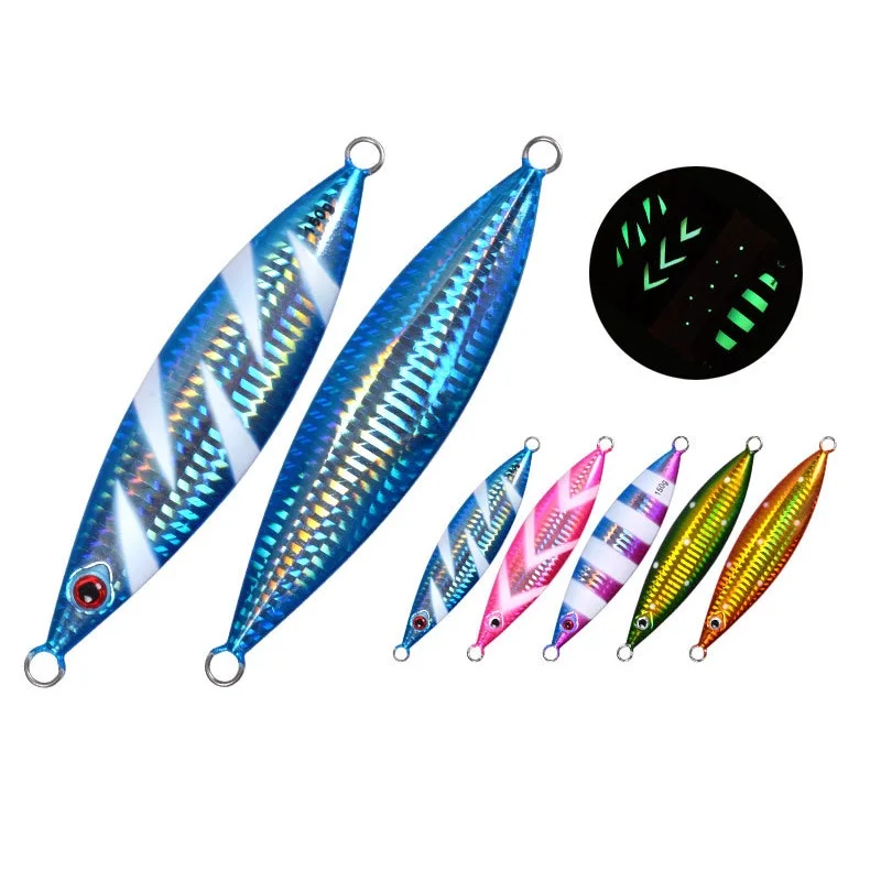 

Gorgons 60g/100g/150g/200g metal jig 5 colors slow jigging lure luminous fishing lure