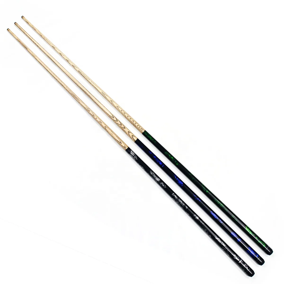 Promotion Wholesale Price Billiard 1/2 PC Ash Wood Shaft  Oak Wood with Paint Butt Snooker Cue 57' Length Tip 10MM  on Sale