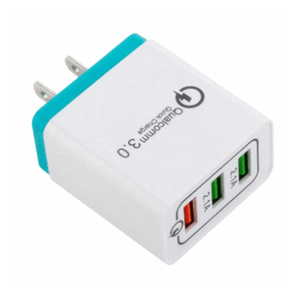 

Portable 3 Ports Mobile Phone QC3.0 USB Charger 3A Quick Charging Qualcomm 3.0 Wall Charger For iPhone