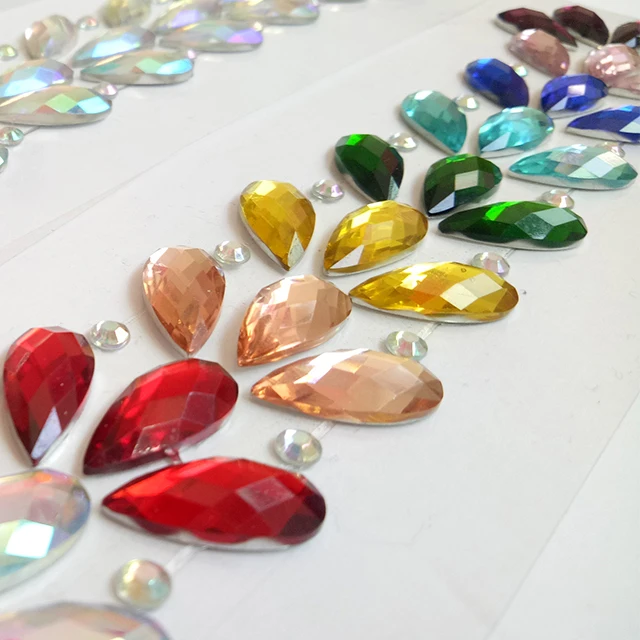 
women self adhesive crystal bead head band hair jewelry for braids 