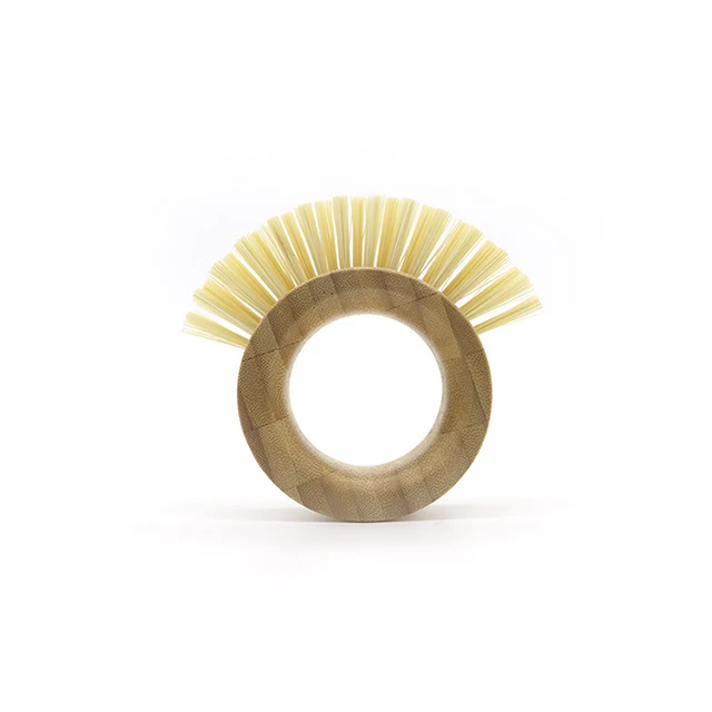 

Eco-friendly Kitchen Bamboo sisal Brush Natural Fiber fruit and Vegetable cleaning brush