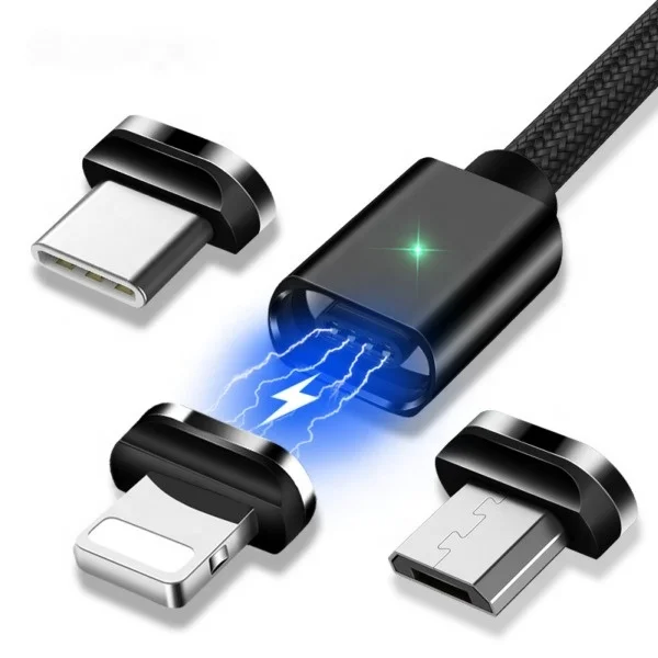 

2021 wholesale Fast Charging 5V3A 9V2A supper Magnetic 3 in 1 Mobile Phone USB cable