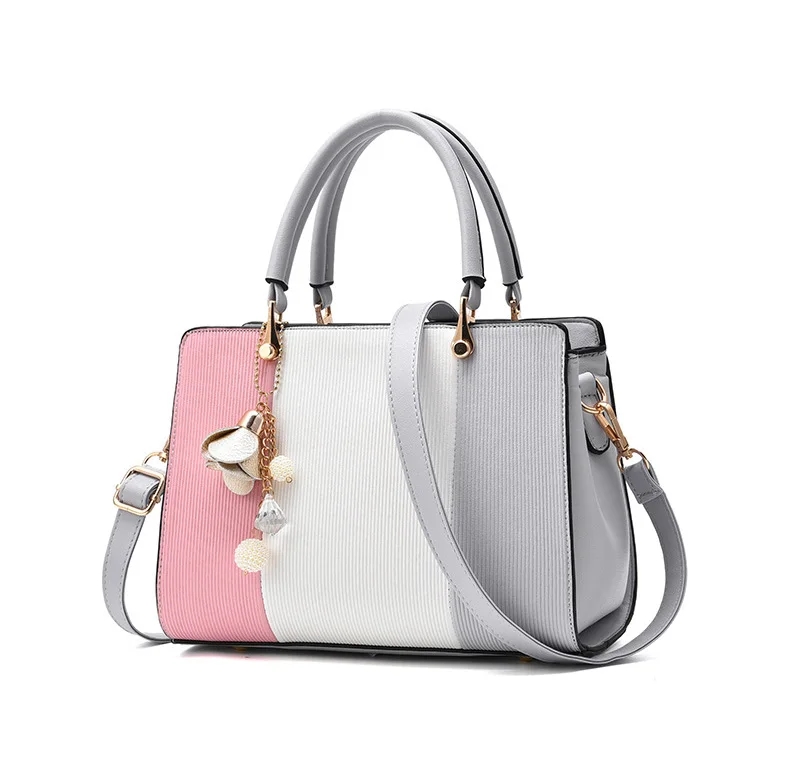 

2021Top handle satchel handbag Shoulder Bag Pu Leather lady Tote handbag women handbag, Gray,black.same as pictures