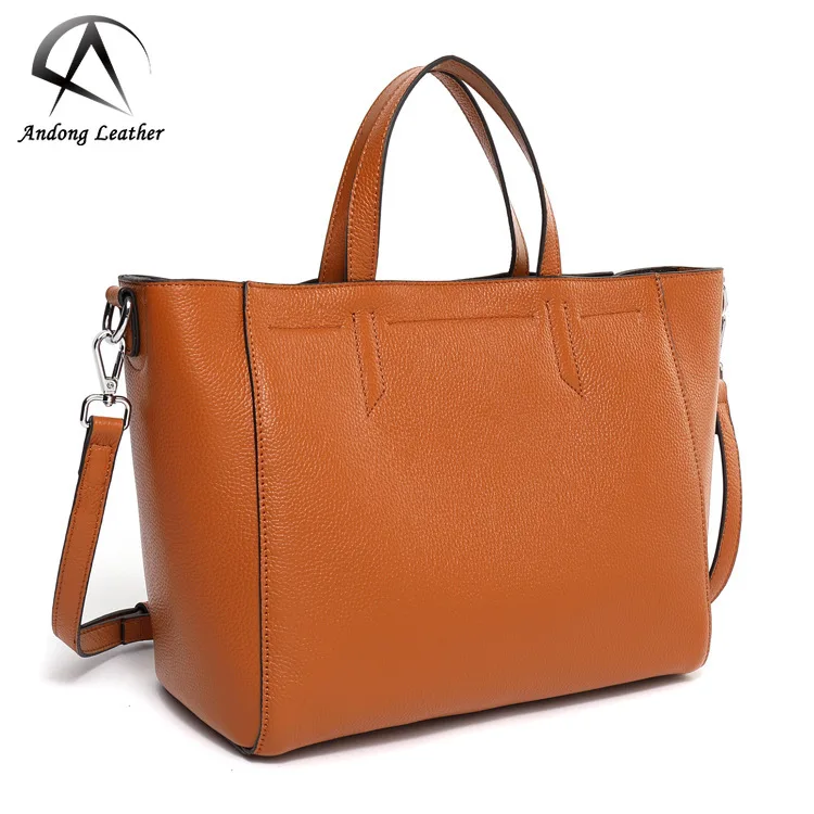 

Andong Cowhide Tote Bag Genuine Cow Leather Handbag for Women Simple Handbags Casual Shoulder Bags Female Big Totes