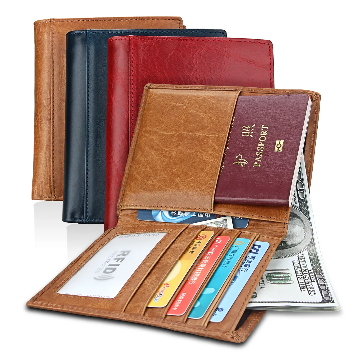 

2021 New Style card holder wallet custom leather passport holder, Customized color