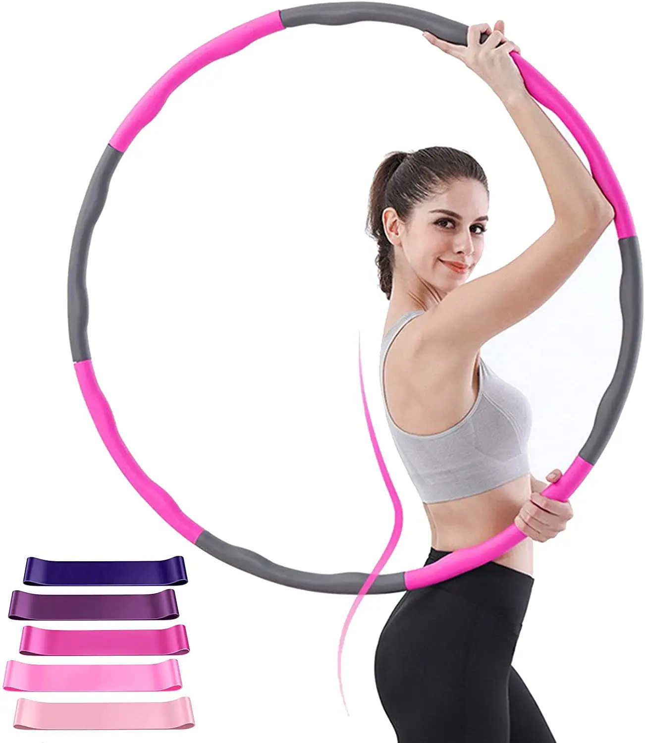 

8 Section 2.2kg  Adult Fitness Detachable Weighted Hoola Hoop Hula Ring Hula Hoops with Weight