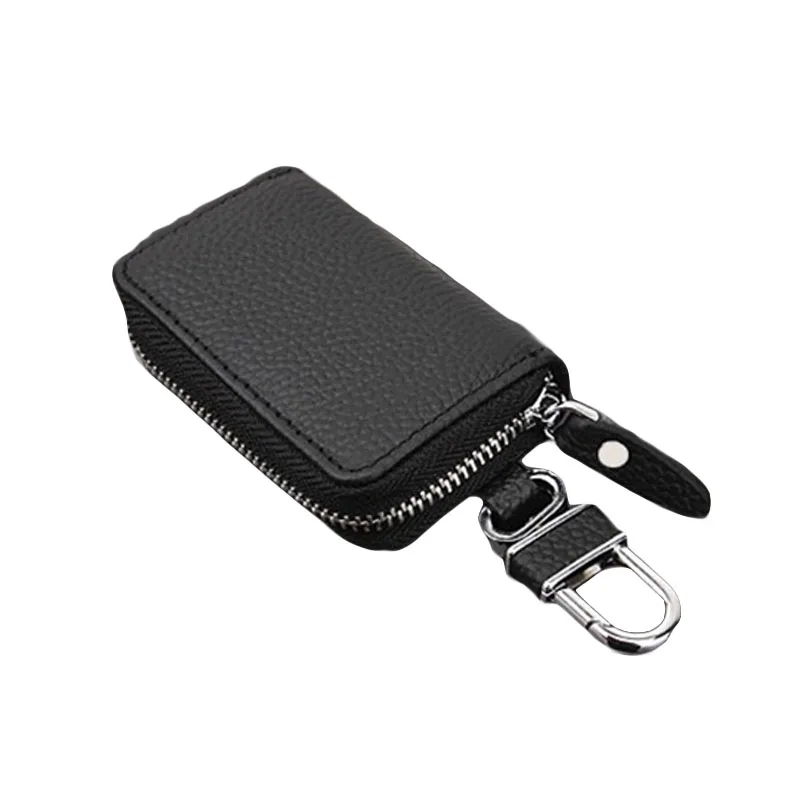 

PU Leather Wallet Men Women Car Key Bag Multi Function Key Case Fashion Ladies Housekeeper Key Holders, Black