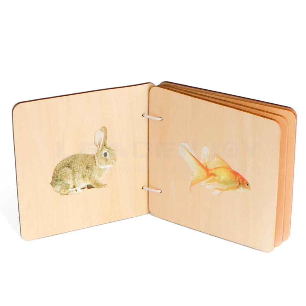 Wooden Children Toys 03 Months Baby Gifts Montessori Educational Toys Baby Animal Wooden Book