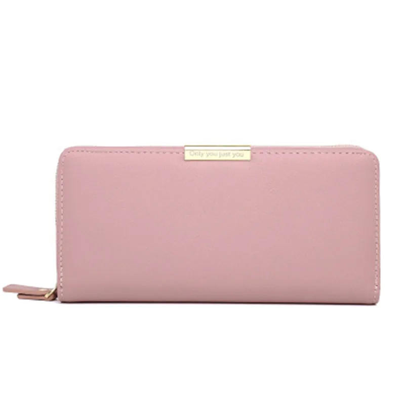 

Female Girls Candy Color PU Leather Cute Lady Long Clutch Wallets Multifunctional Two-fold Wallet, As the picture display