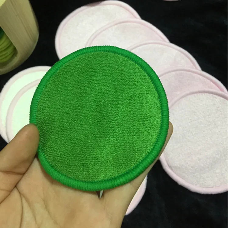 

2021 Amazon Hot Sell Private Lable Washable Reusable Makeup Fiber Cleansing Pads With Pocket Make-up Remover Pad, Any color can be customized